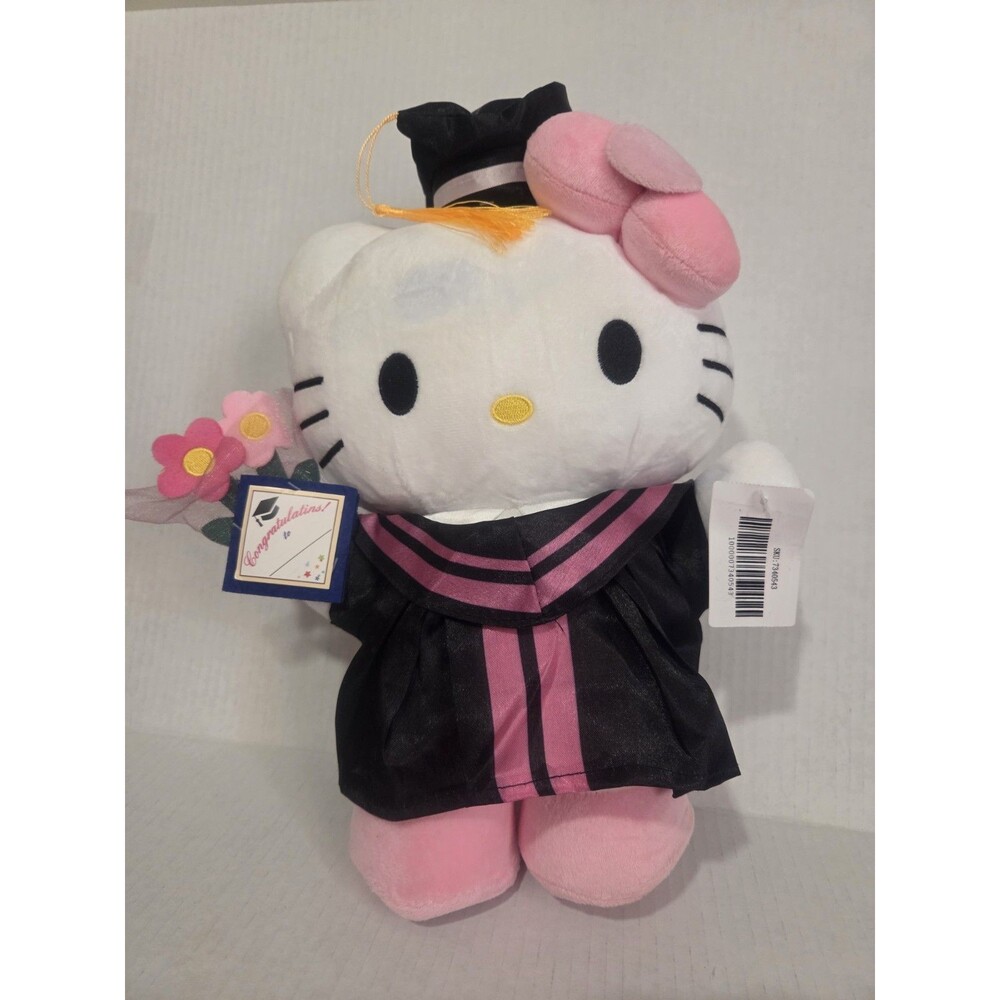 12 inch Cute Kitty Graduation Plushie with flaws.